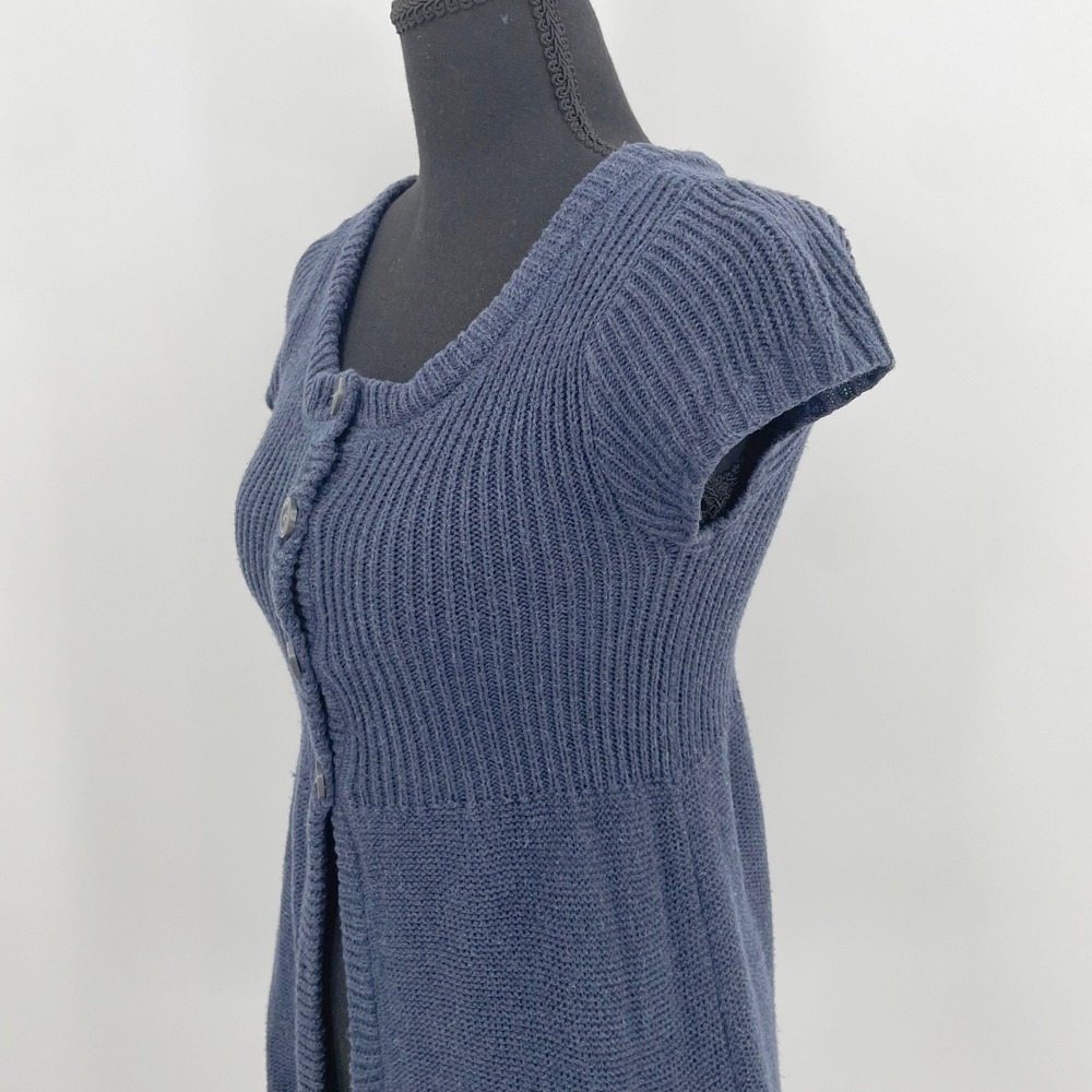 VTG Abercrombie Fitch Adirondack Top Medium Blue Cotton Knit Cardigan Hong Kong - Picture 3 of 11